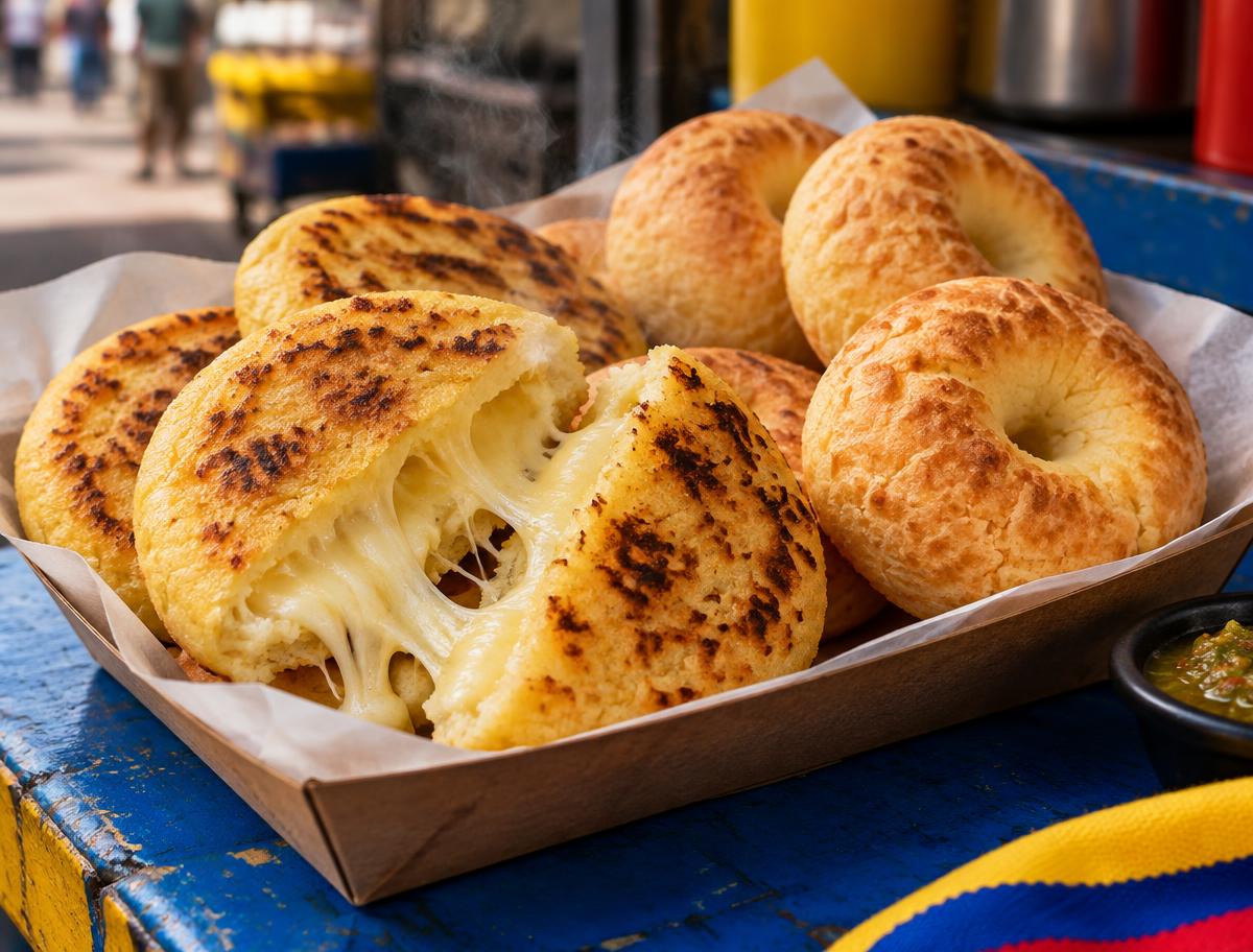Arepas y pandebonos colombianos